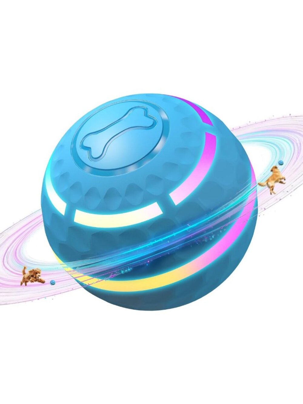 Interactive Automatic Dog Balls with LED Lights - Fun Toy for All Dog Sizes